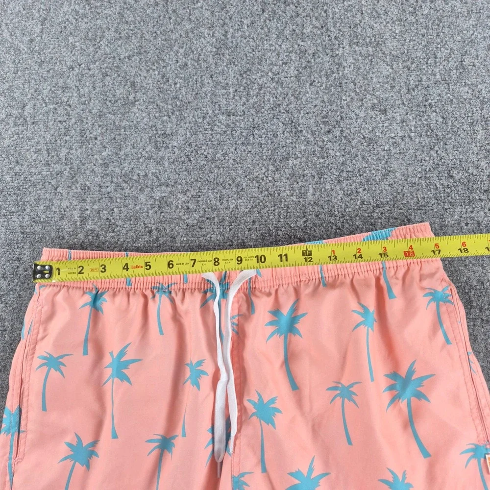 Ambsn California Mens Palm Tree Swim Trunks Peach Pink Blue Size L S19TB05